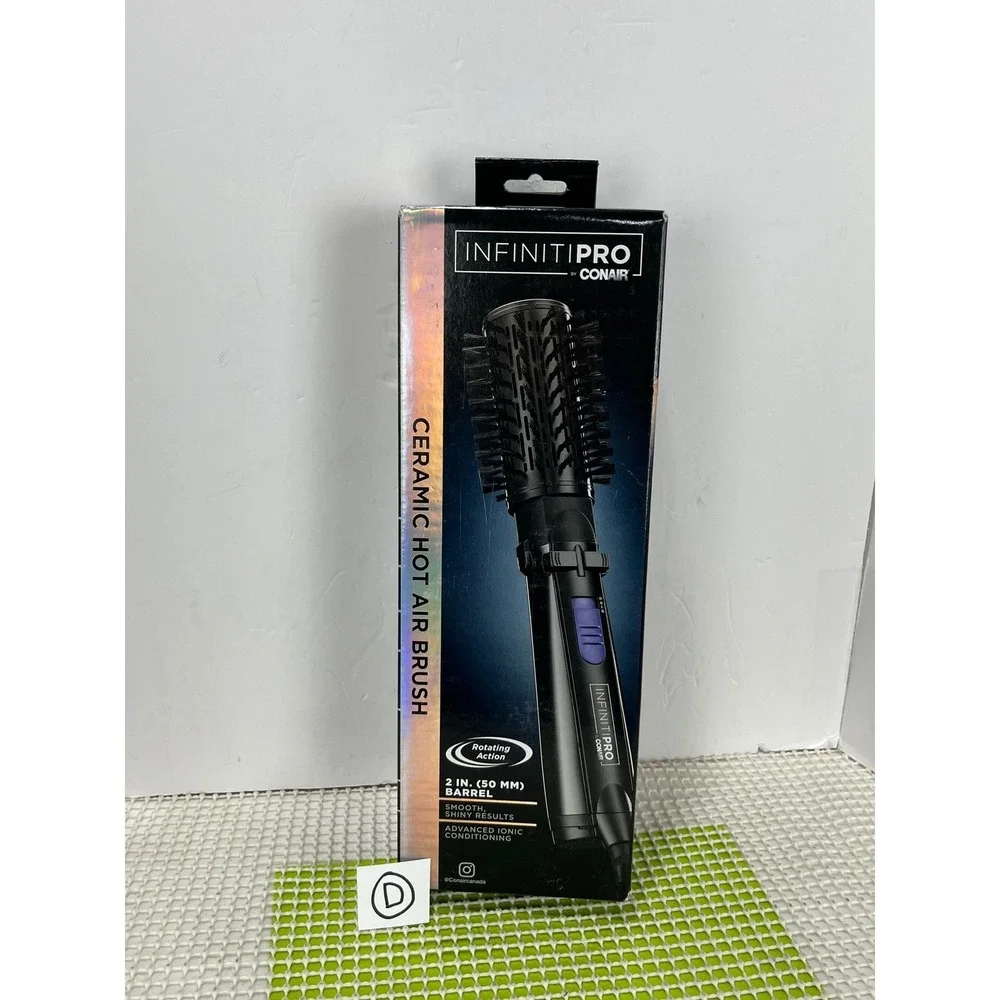 Conair InfinitiPro Ceramic Hot Air Spin Brush 2 Inch Black New‎ Opened Box D